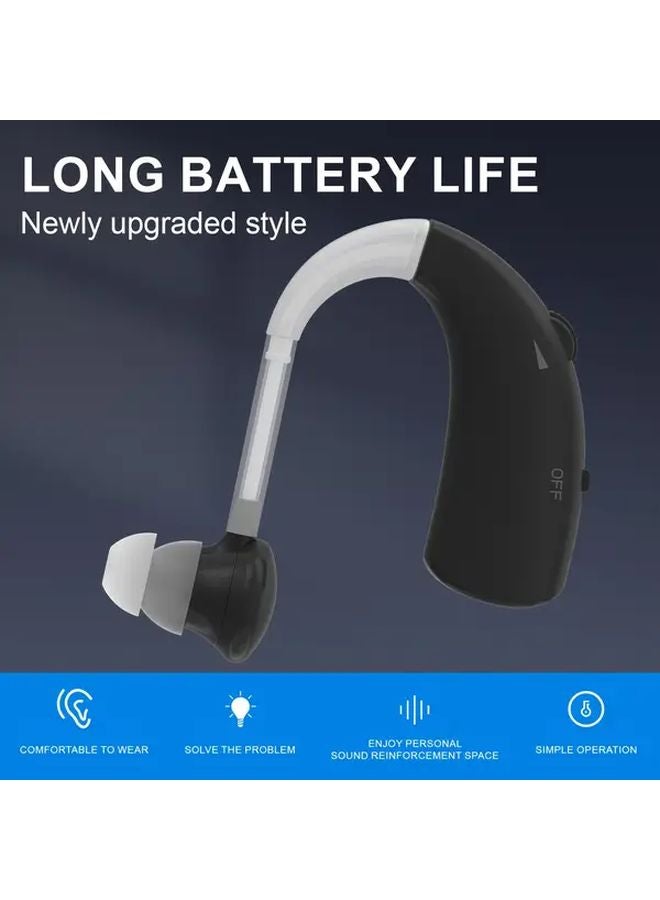Black Rechargeable Sound Amplifier For Adults With Noise Cancelling And Adjustable Volume - Image 5